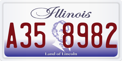 IL license plate A358982