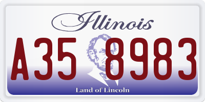 IL license plate A358983