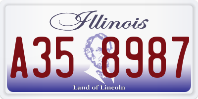 IL license plate A358987