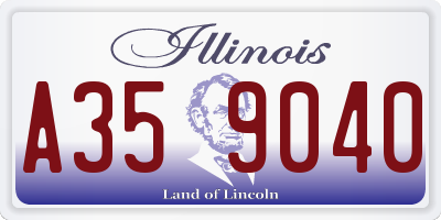 IL license plate A359040
