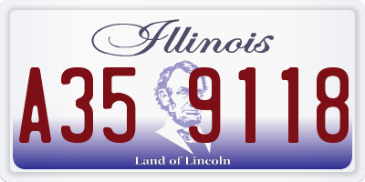 IL license plate A359118