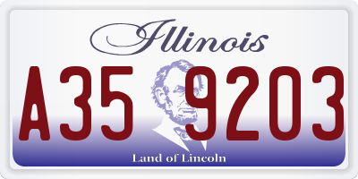 IL license plate A359203