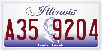 IL license plate A359204