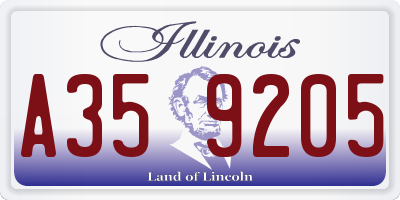 IL license plate A359205