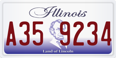 IL license plate A359234