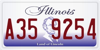 IL license plate A359254