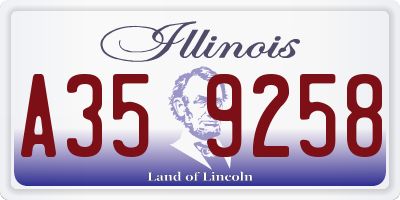 IL license plate A359258