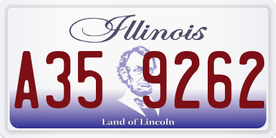 IL license plate A359262