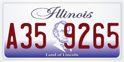 IL license plate A359265