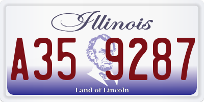 IL license plate A359287