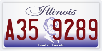 IL license plate A359289