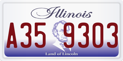 IL license plate A359303