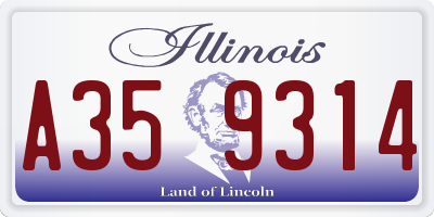 IL license plate A359314