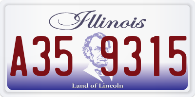 IL license plate A359315