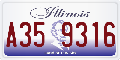IL license plate A359316