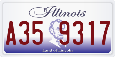 IL license plate A359317