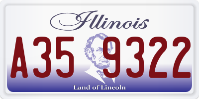 IL license plate A359322