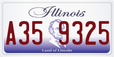 IL license plate A359325