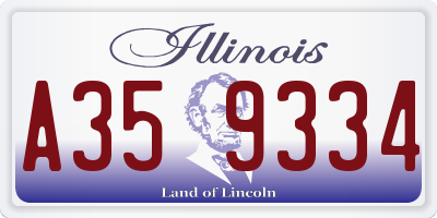 IL license plate A359334
