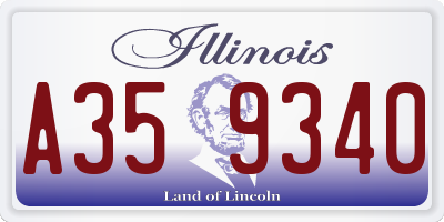 IL license plate A359340