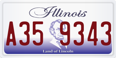 IL license plate A359343