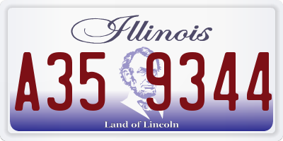 IL license plate A359344