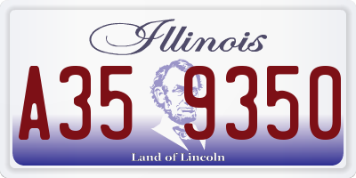 IL license plate A359350