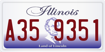IL license plate A359351
