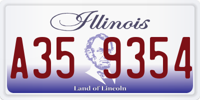 IL license plate A359354