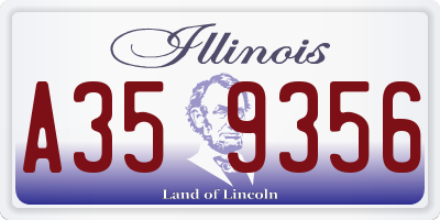IL license plate A359356