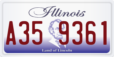 IL license plate A359361