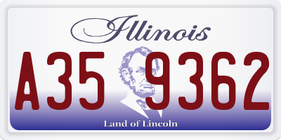 IL license plate A359362
