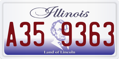 IL license plate A359363