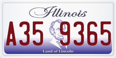IL license plate A359365