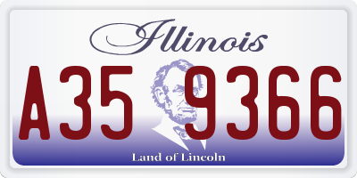 IL license plate A359366