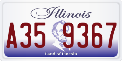 IL license plate A359367