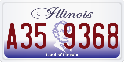 IL license plate A359368