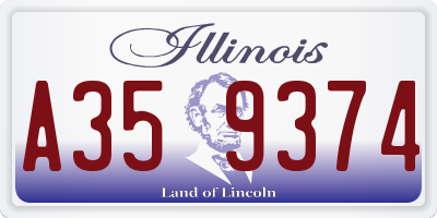 IL license plate A359374