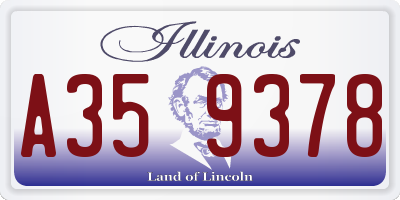 IL license plate A359378