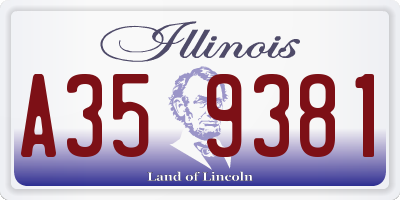 IL license plate A359381
