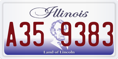 IL license plate A359383