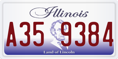 IL license plate A359384