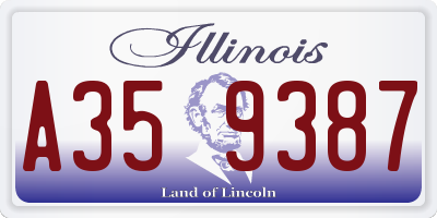 IL license plate A359387