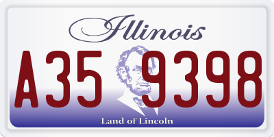 IL license plate A359398