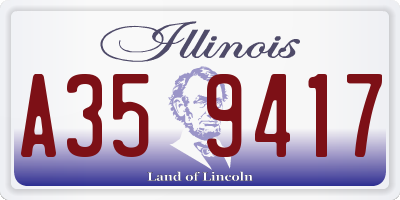 IL license plate A359417