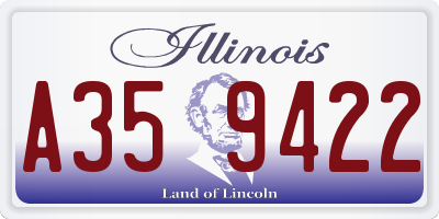 IL license plate A359422
