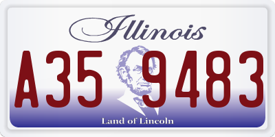 IL license plate A359483