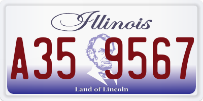 IL license plate A359567