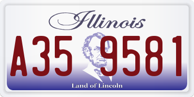 IL license plate A359581