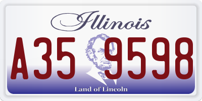 IL license plate A359598